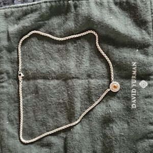 David Yurman citrine  16 inch sterling silver necklace
